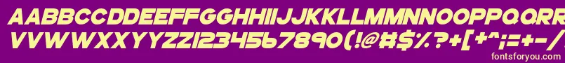 フォントGogoposterpunchitalic – 紫の背景に黄色のフォント