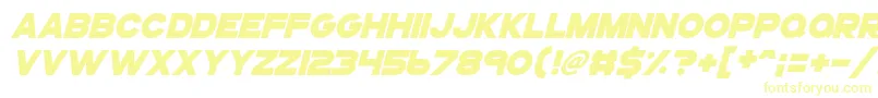 Шрифт Gogoposterpunchitalic – жёлтые шрифты на белом фоне