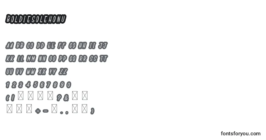 Шрифт BoldiesoLehonu – алфавит, цифры, специальные символы
