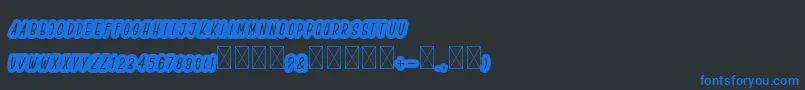 BoldiesoLehonu-fontti – siniset fontit mustalla taustalla