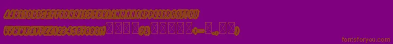 フォントBoldiesoLehonu – 紫色の背景に茶色のフォント