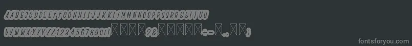 BoldiesoLehonu-fontti – harmaat kirjasimet mustalla taustalla
