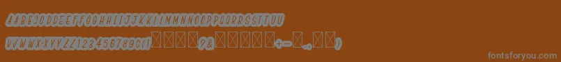 BoldiesoLehonu-fontti – harmaat kirjasimet ruskealla taustalla
