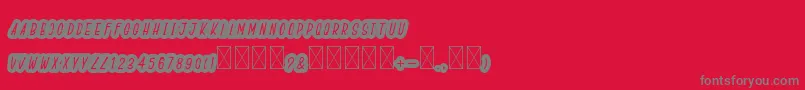 BoldiesoLehonu-fontti – harmaat kirjasimet punaisella taustalla