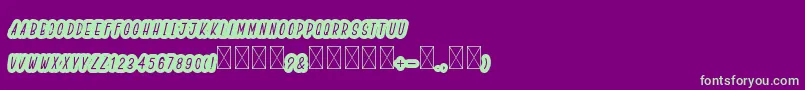 フォントBoldiesoLehonu – 紫の背景に緑のフォント