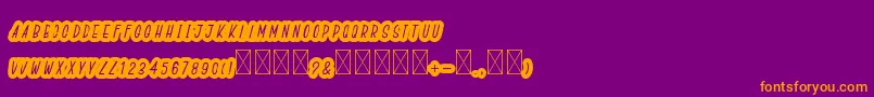 フォントBoldiesoLehonu – 紫色の背景にオレンジのフォント
