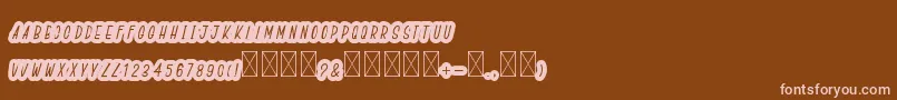 BoldiesoLehonu-fontti – vaaleanpunaiset fontit ruskealla taustalla