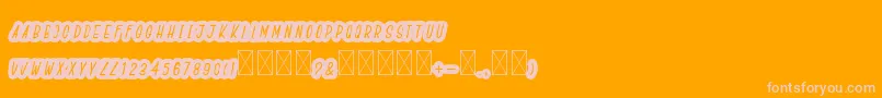 Шрифт BoldiesoLehonu – розовые шрифты на оранжевом фоне