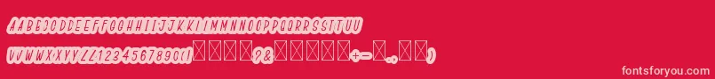 BoldiesoLehonu-fontti – vaaleanpunaiset fontit punaisella taustalla