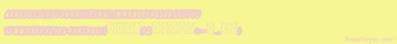 BoldiesoLehonu-fontti – vaaleanpunaiset fontit keltaisella taustalla