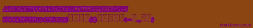 フォントBoldiesoLehonu – 紫色のフォント、茶色の背景