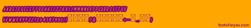 BoldiesoLehonu-fontti – violetit fontit oranssilla taustalla