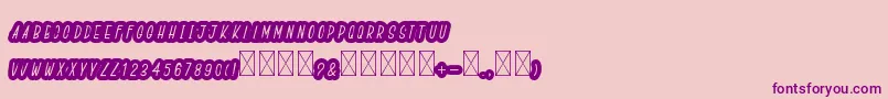 BoldiesoLehonu-fontti – violetit fontit vaaleanpunaisella taustalla