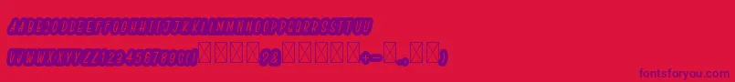 フォントBoldiesoLehonu – 赤い背景に紫のフォント