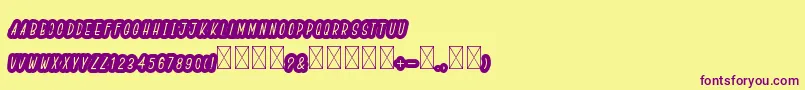BoldiesoLehonu-fontti – violetit fontit keltaisella taustalla