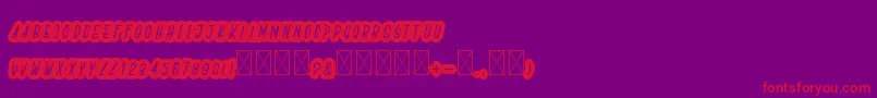 BoldiesoLehonu-fontti – punaiset fontit violetilla taustalla