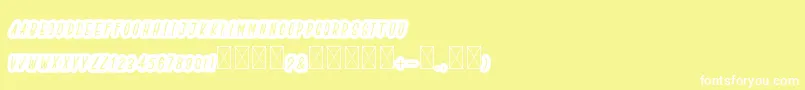 フォントBoldiesoLehonu – 黄色い背景に白い文字