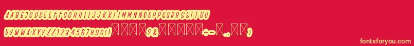 BoldiesoLehonu-fontti – keltaiset fontit punaisella taustalla