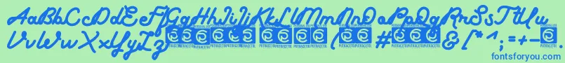 fuente Boldline FreeVersion – Fuentes Azules Sobre Fondo Verde