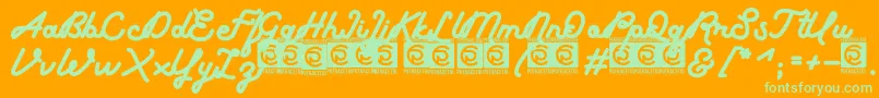 Boldline FreeVersion Font – Green Fonts on Orange Background
