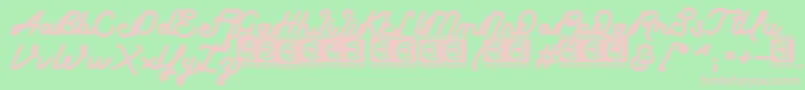 Boldline FreeVersion Font – Pink Fonts on Green Background