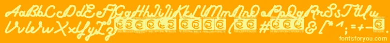 Boldline FreeVersion Font – Yellow Fonts on Orange Background