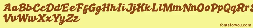 Boldywolf Font – Brown Fonts on Yellow Background