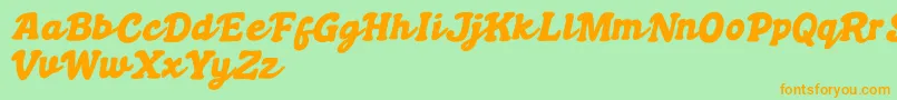 Boldywolf Font – Orange Fonts on Green Background