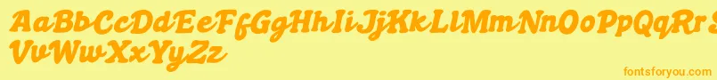 Boldywolf Font – Orange Fonts on Yellow Background