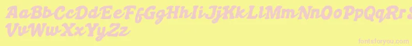 Boldywolf Font – Pink Fonts on Yellow Background