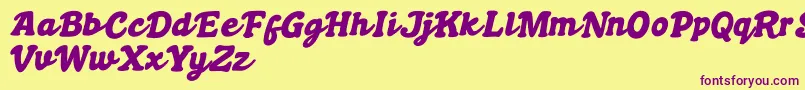 Boldywolf Font – Purple Fonts on Yellow Background
