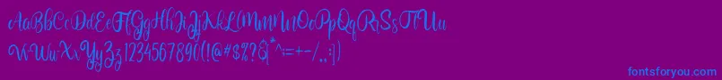 BolehdongRegular Font – Blue Fonts on Purple Background