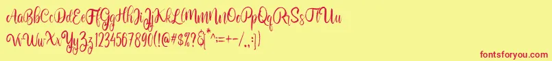 BolehdongRegular Font – Red Fonts on Yellow Background