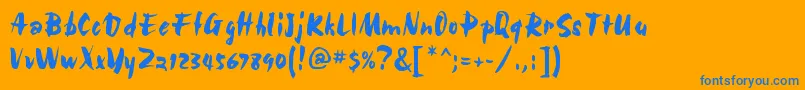 Bolide Regular Font – Blue Fonts on Orange Background