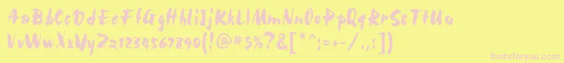 Czcionka Bolide Regular – różowe czcionki na żółtym tle