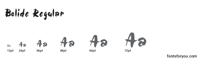 Bolide Regular Font Sizes
