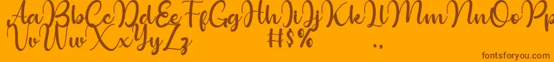 Bollinsh Hunt Personal Use Only Font – Brown Fonts on Orange Background