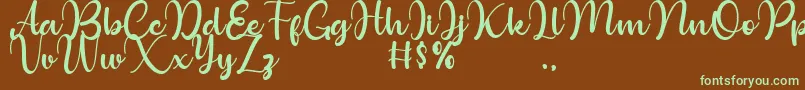 Bollinsh Hunt Personal Use Only Font – Green Fonts on Brown Background