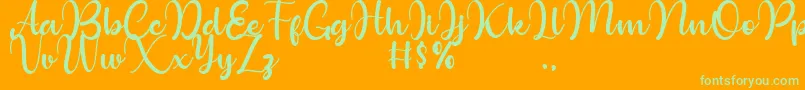 Bollinsh Hunt Personal Use Only-Schriftart – Grüne Schriften auf orangefarbenem Hintergrund