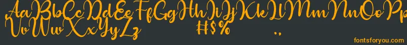 Bollinsh Hunt Personal Use Only Font – Orange Fonts on Black Background