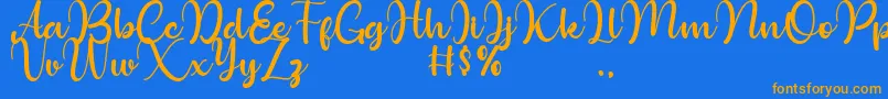 Bollinsh Hunt Personal Use Only Font – Orange Fonts on Blue Background