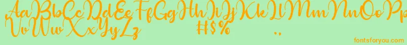 Bollinsh Hunt Personal Use Only Font – Orange Fonts on Green Background