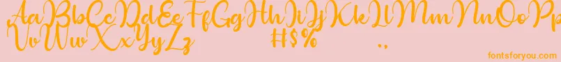 Bollinsh Hunt Personal Use Only Font – Orange Fonts on Pink Background