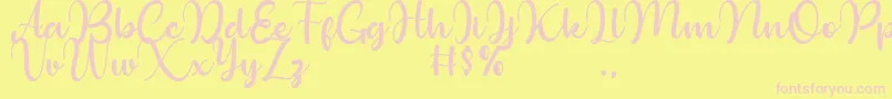 Bollinsh Hunt Personal Use Only-Schriftart – Rosa Schriften auf gelbem Hintergrund