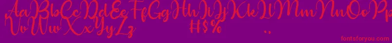 Bollinsh Hunt Personal Use Only Font – Red Fonts on Purple Background