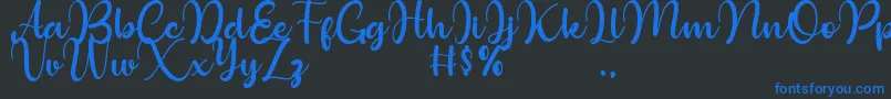 Bollinsh Hunt Personal Use Only Font – Blue Fonts on Black Background
