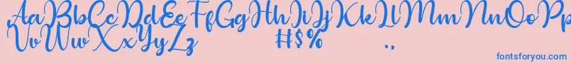 Bollinsh Hunt Personal Use Only-Schriftart – Blaue Schriften auf rosa Hintergrund
