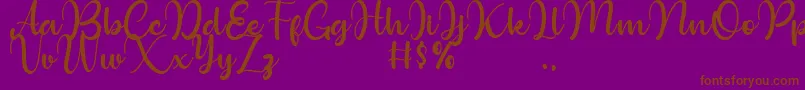 Bollinsh Hunt Personal Use Only-Schriftart – Braune Schriften auf violettem Hintergrund