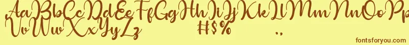 Bollinsh Hunt Personal Use Only-Schriftart – Braune Schriften auf gelbem Hintergrund