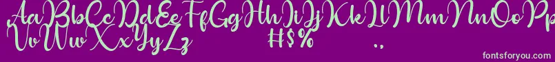 Bollinsh Hunt Personal Use Only Font – Green Fonts on Purple Background